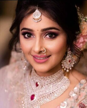 Subtle light makeup look for Indian Bride